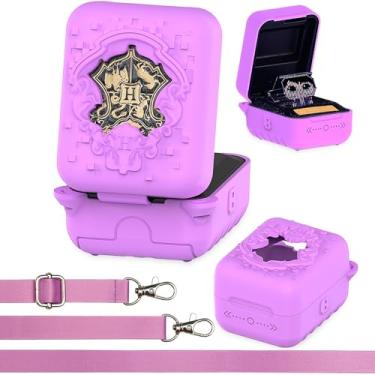 Imagem de Capa de silicone para Bitzee Harry Potter brinquedo interativo animal de estimação digital, capa protetora para Harry Potter Bitzee virtual eletrônico animais de estimação acessórios (capa roxa)