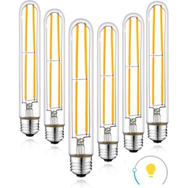 Imagem de Lâmpada LED longa T10 6W 2700K 600LM equivalente a 60W, pacote com 6 -