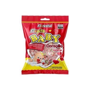 Imagem de Pirulito florestal flopito baby coracao morango 200g
