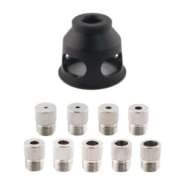 Imagem de ShengQuanHao Ferramenta de Fixação de Cavilha Autocentrante Vertical para Furos de Madeira, Ferramenta de Perfuração, com Buchas de Perfuração, Preto, Tamanho real