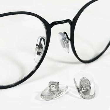 Imagem de 4 pares de almofadas de nariz de substituição de silicone macio para RayBan, 16 mm Sliver Sliver Plug in/Push in Model Ray Ban Óculos de sol de substituição para nariz, protetores de nariz