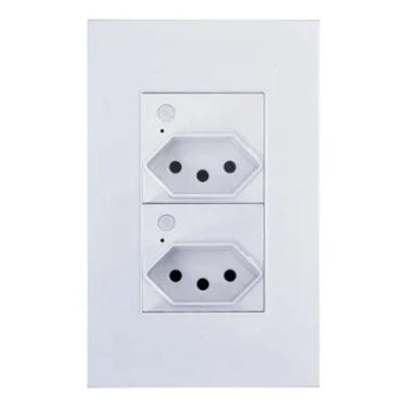 Imagem de Tomada Dupla 10a Inteligente Com Botão Manual Compátivel Com Alexa E Google Home