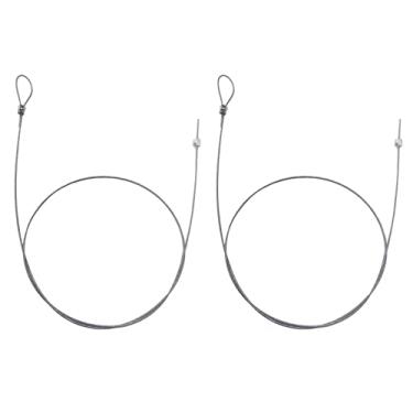 Imagem de AUXBC 2 peças de cabo de trava de portão de 83,8 cm, cordão ajustável de aço inoxidável para cercas de vinil de metal de madeira, cabo de abridor de portão de revestimento de borracha para trava de