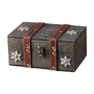 Imagem de FashionCha Caixa de Joias de Madeira, Caixa de de Madeira, Decoração Multifuncional, Cômoda Vintage, Organizador de Joias, Estojo de Bugigangas para Cola, Cinza
