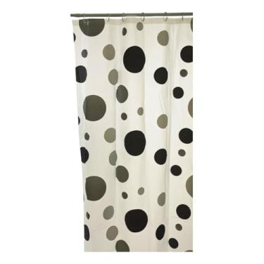 Imagem de Cortina Box Banheiro Antimofo 180x160cm C/Ganchos Peva (180cm x 160cm, Bolas preta)