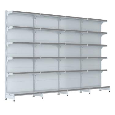 Imagem de Gondola Parede 202 Fit Farmacia Ate 4 Metros Branco Pe Cinza