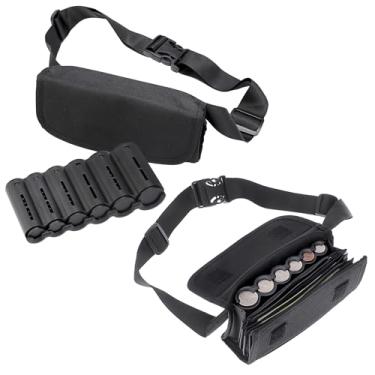 Imagem de BSTKEY Pacote com 2 unidades de porta-moedas dos EUA, pochete com porta-moedas, organizador de moedas, bolsa preta para armazenamento de moedas com cinto para garçonete, colecionador de moedas