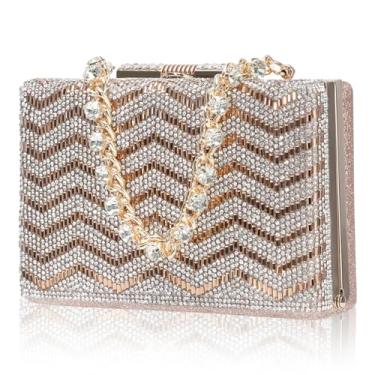 Imagem de aiunone Bolsa feminina de tecido chique para noite - bolsa feminina moderna para festa bolsa formal para bolsa transversal de casamento, D - diamante