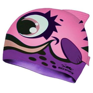 Imagem de Touca De Natação Gold Sports Kids Bad Fish De Silicone-Unissex