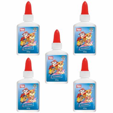 Imagem de 5X COLA BRANCA LÍQUIDA ESCOLAR PATRULHA CANINA 40G - TRIS