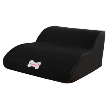 Imagem de MFMEXUL Escada para Cães com 2 Degraus para Cama Alta E Sofá, com Capa Lavável, Degraus de Espuma de Alta Densidade para Cães, Degraus para Animais de Estimaç, Preto