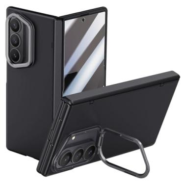 Imagem de LTLMYDAM Capa elegante para Samsung Galaxy Z Fold 7, protetor de tela frontal com dobradiça automática, capa de metal com função de suporte de câmera, preta, dobra 7