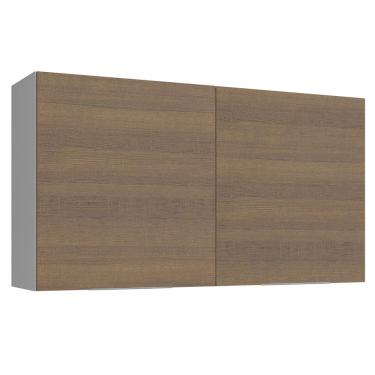 Imagem de Armário Aéreo Madesa Stella 120 cm 2 Portas - Branco/Rustic