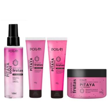 Imagem de Poran Kit Pitaya Frutas, Conjunto para Cuidados com a Pele, 4 Peças, Body Splash 160ml, Sabonete 145g, Hidratante 145g, Esfoliante 240g