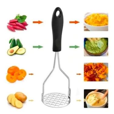 Imagem de Amassador De Batatas e Legumes Inox Cabo Plastico Multiuso - Nibus