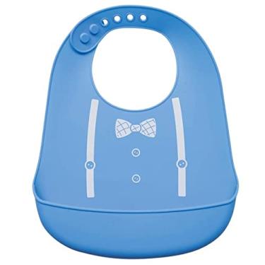 Imagem de Buba Babador De Silicone Com Pega Migalhas - Menino Azul