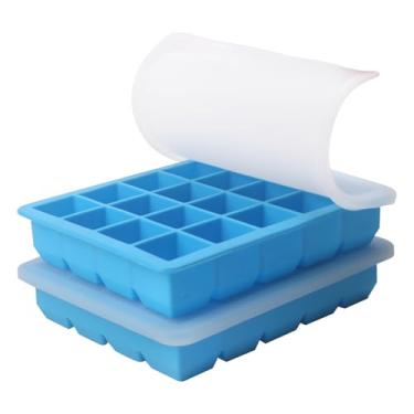 Imagem de 1 colher de sopa de moldes de silicone para congelador - perfeitos para armazenar alho, ervas, gengibre, pesto, pasta de tomate, suco de limão, purês de vegetais, purês e muito mais - Bandeja de