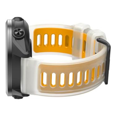Imagem de OVERSTEP Pulseiras de relógio para Garmin Forerunner 570 47 mm/Forerunner 265/Forerunner 255, pulseira de silicone de 22 mm para smartwatch Venu 2/Venu 3, amarelo translúcido