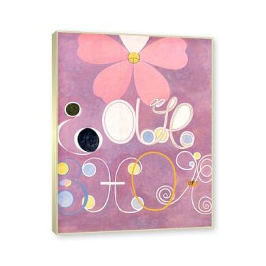 Imagem de Moldura de champanhe. Pôster Hilma Af Klint, (Os dez maiores, nº 05), reproduções de pinturas famosas, imagem de arte abstrata para sala de estar quarto decoração de casa. 40 x 50 cm-15,8 x 19,7 pol