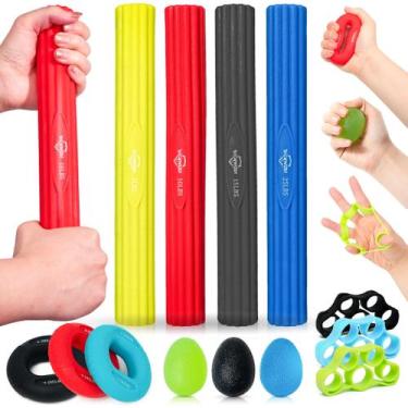 Imagem de Conjunto de treinadores de força Flex Therapy Bar and Grip DICYWUDI