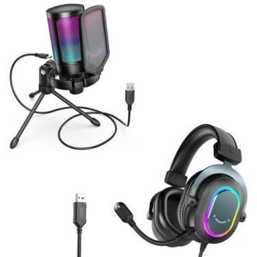 Imagem de Microfone USB para jogos e fone de ouvido FIFINE A6V+H6 para PS5, PC
