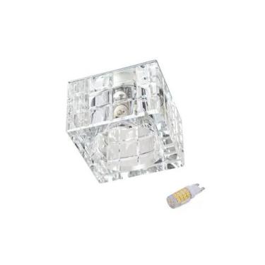 Imagem de Spot Cristal K9 Embutir Quarto Gesso AC974 + Led 3W Branco Frio - Acen