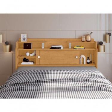 Imagem de Cabeceira Casal Elisa Conjunto Box Colchão 138cm Naturalle Mdf - Nossa