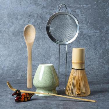 Imagem de Conjunto de batedores Matcha YIBO com suporte de batedor, colher de ce