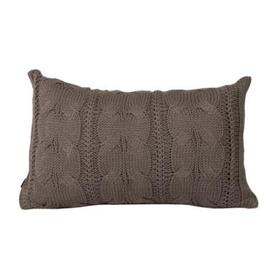 Imagem de Almofada Tricot Trança Cinza Chumbo Retangular