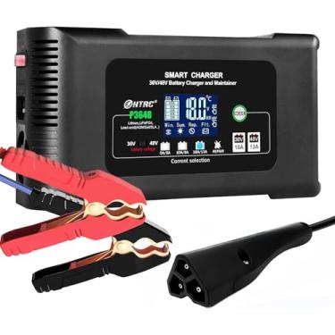 Imagem de Carregador de bateria de carrinho de golfe, carregador inteligente de 48 volts 13 AMP e 36 volts 18 AMP, carregador de golfe de 48 V para plugue triangular EZGO RXV & TXT de 3 pinos, lítio, LiFePO4