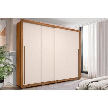 Imagem de Guarda Roupa Casal 2 Portas De Correr E 4 Gavetas Praticus Freijo/off White - Caemmun