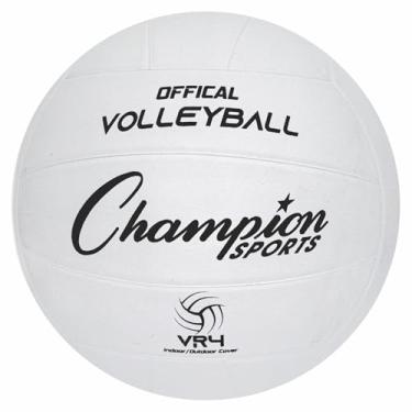 Imagem de Champion Sports Bola de vôlei de borracha, tamanho oficial, para uso interno e externo – Bolas de vôlei duráveis para iniciantes, competitivas, jogos recreativos – Equipamento de vôlei premium – Branco, VR4