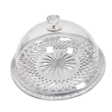 Imagem de IEUDNS Prato para bolo, bandeja de degustação de supermercado, conveniente, transparente, com tampa, prato para servir doces, sala de jantar, festas, Sem Suporte