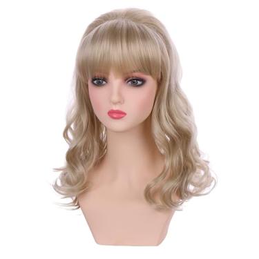 Imagem de DUDUWIG Peruca infantil loira longa clara ondulada cacheada peruca feminina com franja cabelo sintético inclui touca de perucas