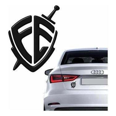 Imagem de Adesivo Fé Resinado 3D Preto Para Carro Emblema Res09