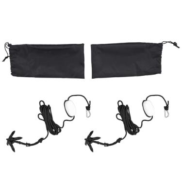 Imagem de munirater Conjunto com 2 âncoras dobráveis de 0,7 kg, preto, substituição para barcos pequenos, caiaques, canoa, paddle boards