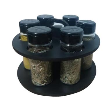 Imagem de Porta Temperos Redondo - Kit de Potes com Tampa Dosadora, Ideal para Cozinha, Pia e Bancada(6 potes)