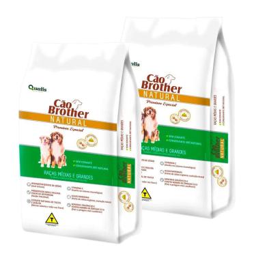 Imagem de Kit 2 Ração Cão Brother Natural Premium Especial Raças Médias e Grandes 2kg