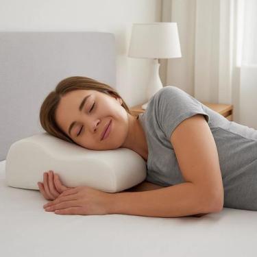 Imagem de Travesseiro Cervical Descanso Pescoço Dormir Conforto Ortopédico Saúde