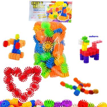 Imagem de Brinquedo De Montar Crie e Brink Engrenagens Educativo 60 Peças