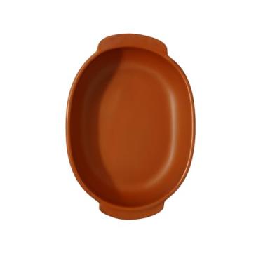 Imagem de Travessa Cerâmica Assadeira De Barro Oval Para Feijoada Mesa