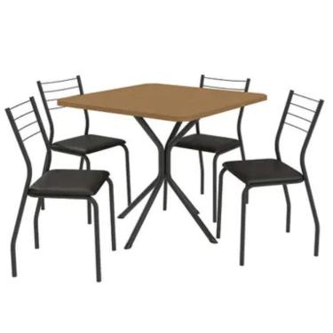 Imagem de Conjunto de Mesa 4 Cadeiras Tampo MDP com Assento Estofado Creta Kappesberg