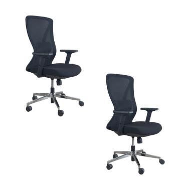 Imagem de Kit 2 Cadeiras De Escritório Diretor Ergonômica Oficial Corporativa Work Sem Apoio