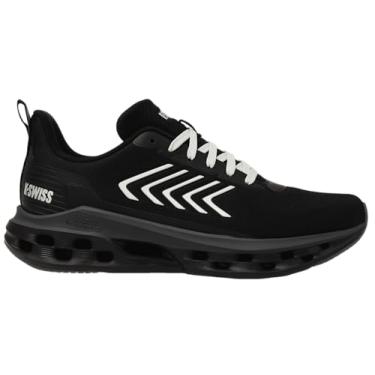 Imagem de K-Swiss Tênis masculino Melrose Tubes Lite, Preto/cogumelo ostra/asfalto/prata, 40