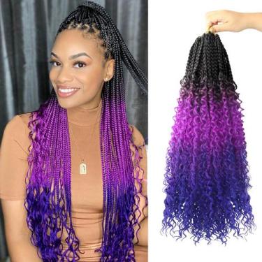 Imagem de Crochet Hair Diha Goddess Box Braids 22 polegadas com pontas encaracol