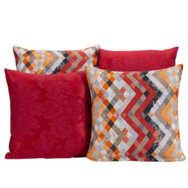 Imagem de Capa Almofada Estampada Jacquard Decorativas com Ziper 4 unidades