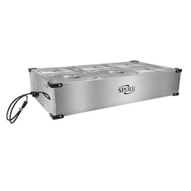 Imagem de Balcão Buffet Rechaud Térmica Mesa Self Service Inox 6 Cubas Spolu