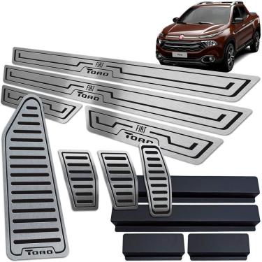 Imagem de Pedaleira Manual Soleira Descanso Preto Fiat Toro 2016 2021