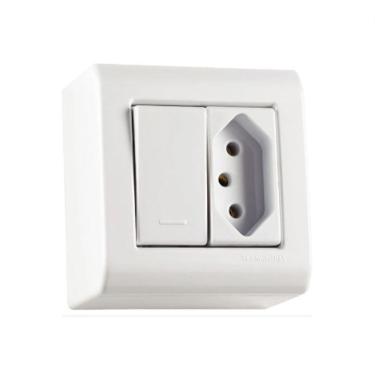 Imagem de Caixa Interruptor Tomada Lizflex 10A 250V Tramontina