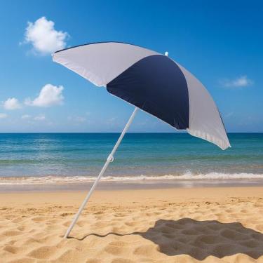 Imagem de Guarda Sol De Praia 1,80 Metros Mor Azul E Branco